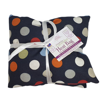 Lavender Heat Pack large with spots with ribbons